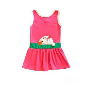 ⭐️Ruth Scharf vintage pink sleeveless dress with appliqué bunny size 6